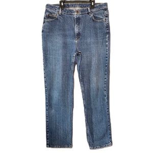 Riders Women’s Blue Stretch Denim Straight Leg High Waist Jeans Size 18